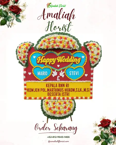 Papan Bunga Pernikahan Duren Mekar